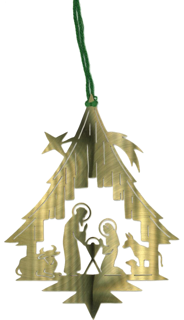 Deco pendentif Nativité/étoile laiton - H 9cm