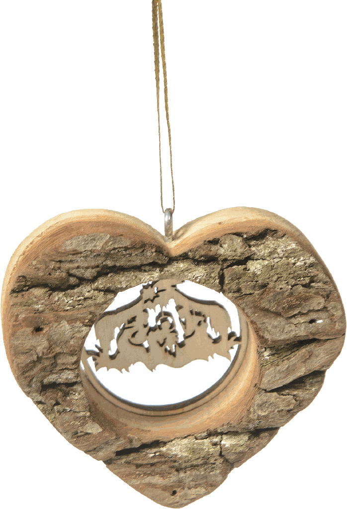 Decoration - Holy Family in heart - 7x8cm