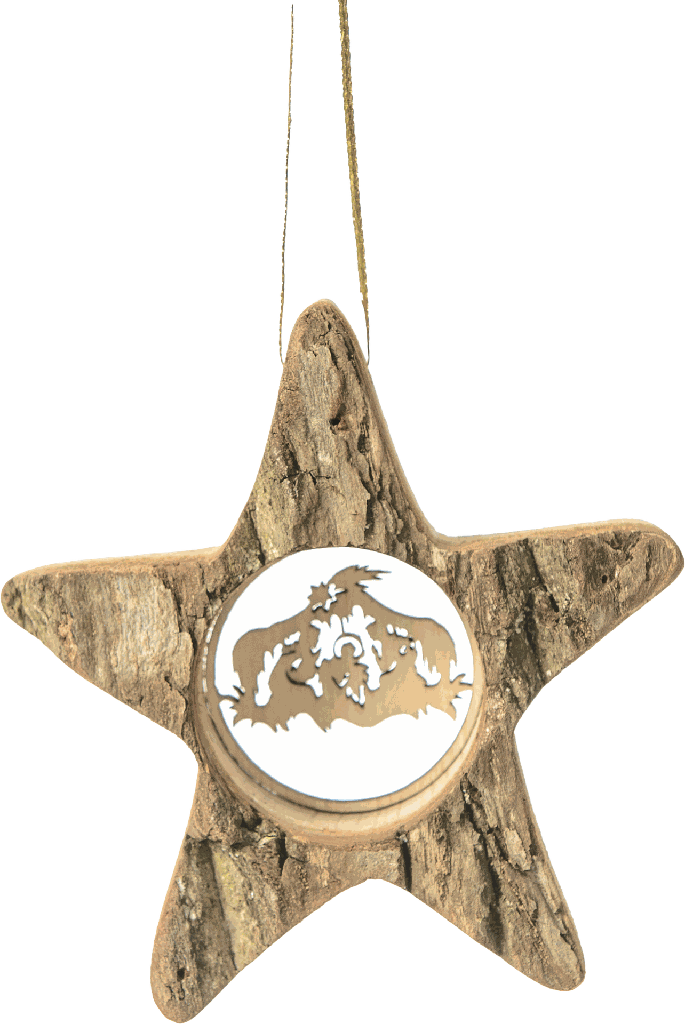 Decoration - Holy Family in star - 7x8cm
