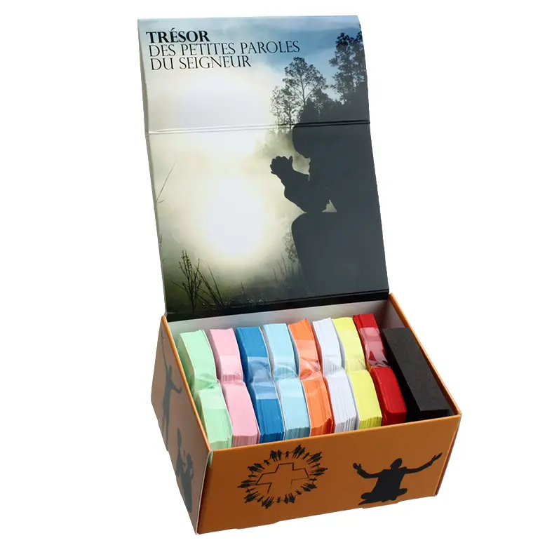 Trésor des petites paroles du Seigneur - 376 versets Bibliques FR/AN + support en bois