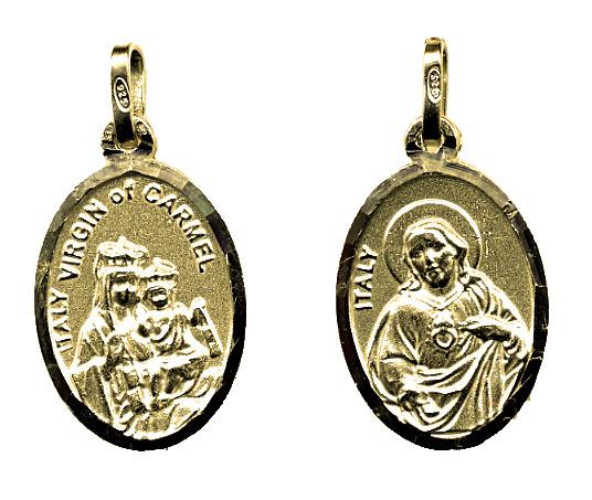 Skapulier-Medaille - 925% versilbert 3μm - Oval (16x22mm)