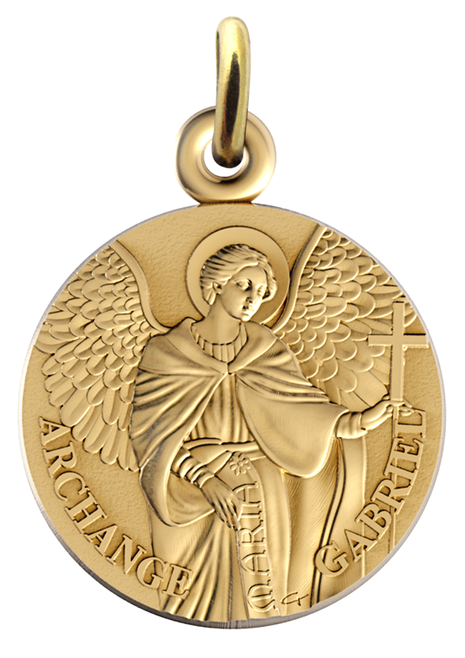 St. Gabriel Medaille - Vergoldet 3μm (Ø16mm)