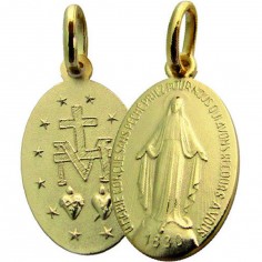 Medaille OLV Wonderdadige - messing verguld 3µm (11x16mm)