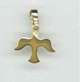Pendentif colombe - argent 925% plaqué or 3µm (15x15mm)