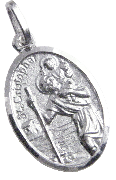 Medaille H Kristoffel - gerhodineerd zilver 925‰ - ovaal (16x22mm)