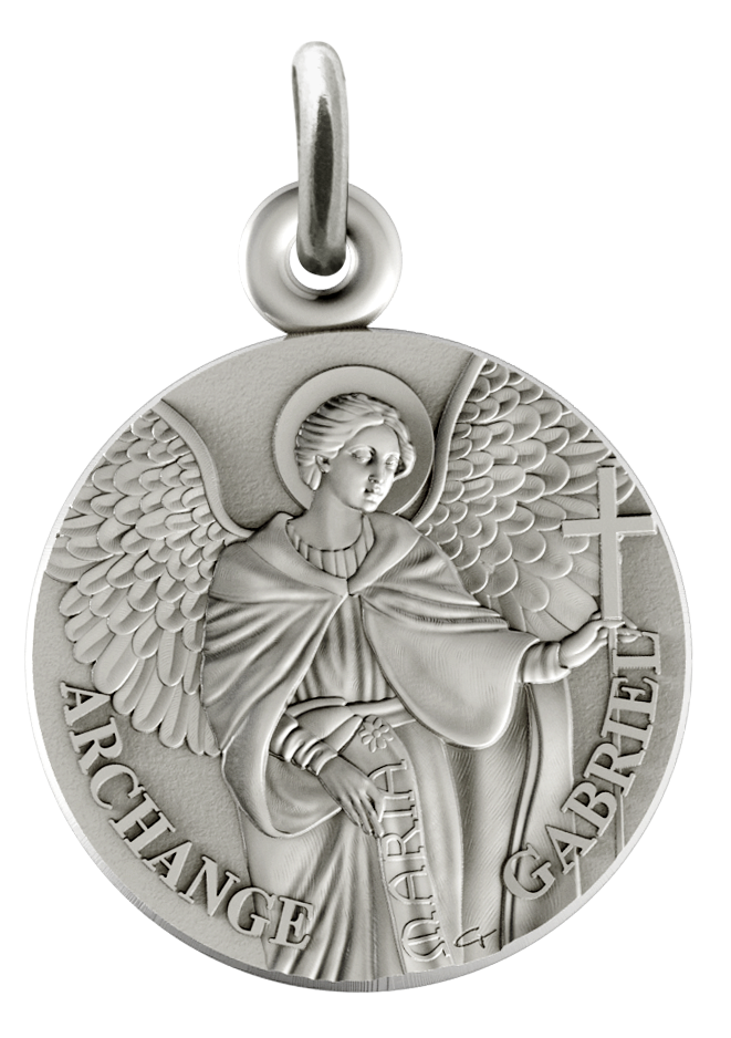 Medaille Gabriël - gerhodineerd zilver 925‰ (Ø16mm)