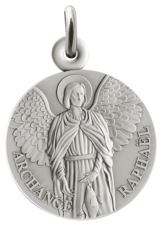 Medaille Raphael - rhodiniertes Silber 925‰ (Ø16mm)