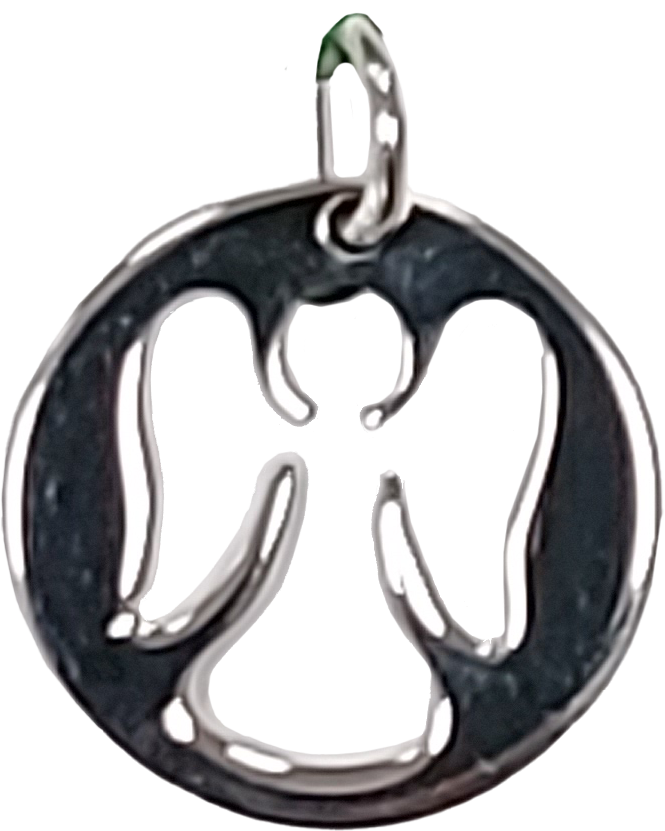 Medal Angel/cut-out - rhodium-plated silver 925‰ (Ø15mm)