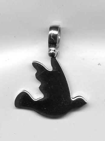 Pendentif Colombe - argenté 925‰ (21x21mm)