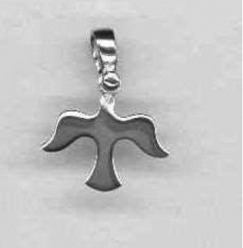 Pendant Dove - silver-plated 925‰ (14x16mm)