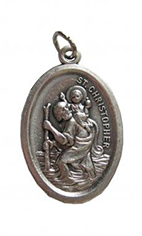 Anhänger Metall oval - Hl. Christoffel (16x22mm)
