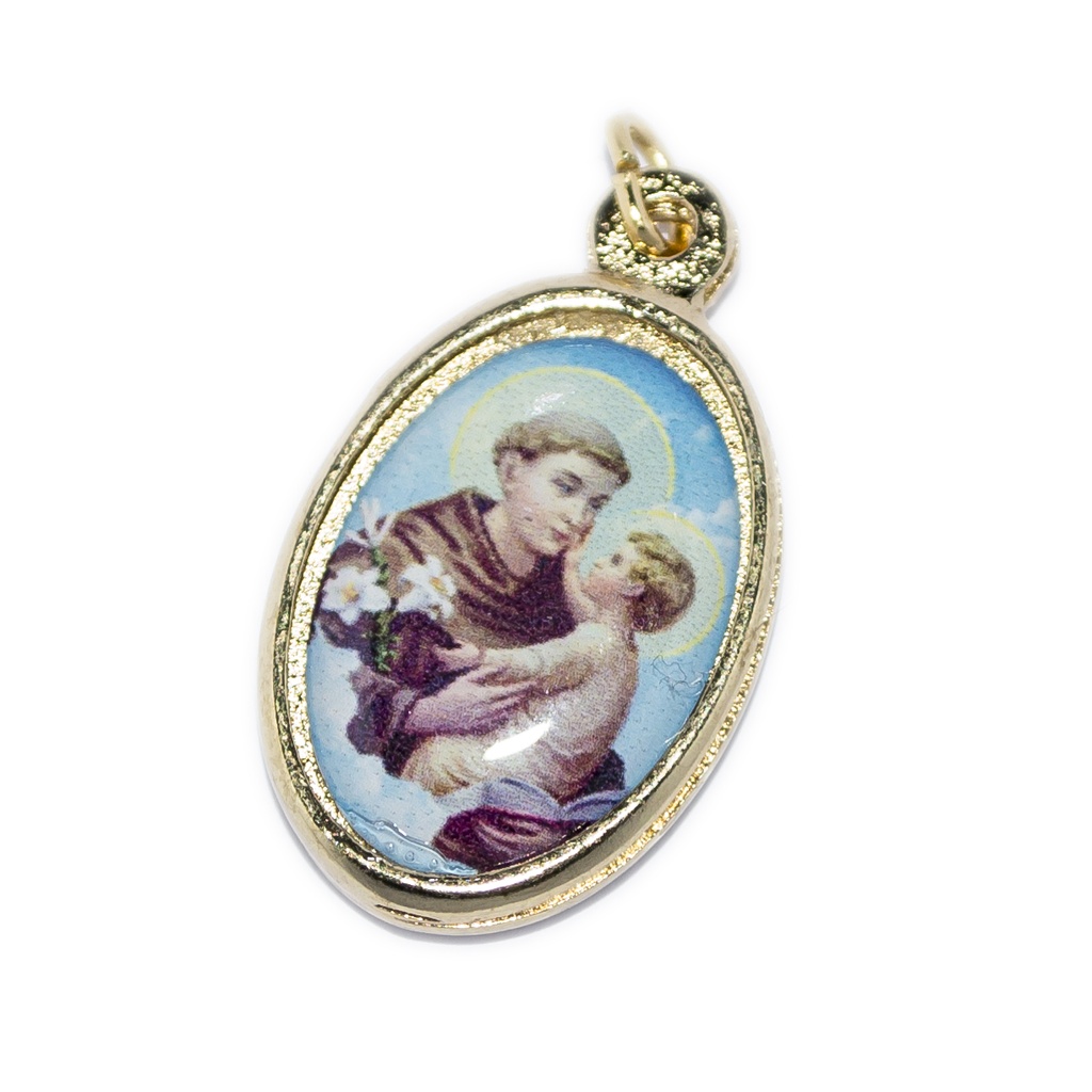 Medaille H. Antonius/reliek - metaal/verguld (16x21mm)