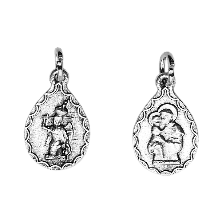 Medaille Hl Michael/Hl Antonius - Metall (14x20mm)