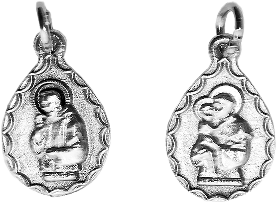 Medaille Padre Pio/Hl Antonius - Metall (14x20mm)
