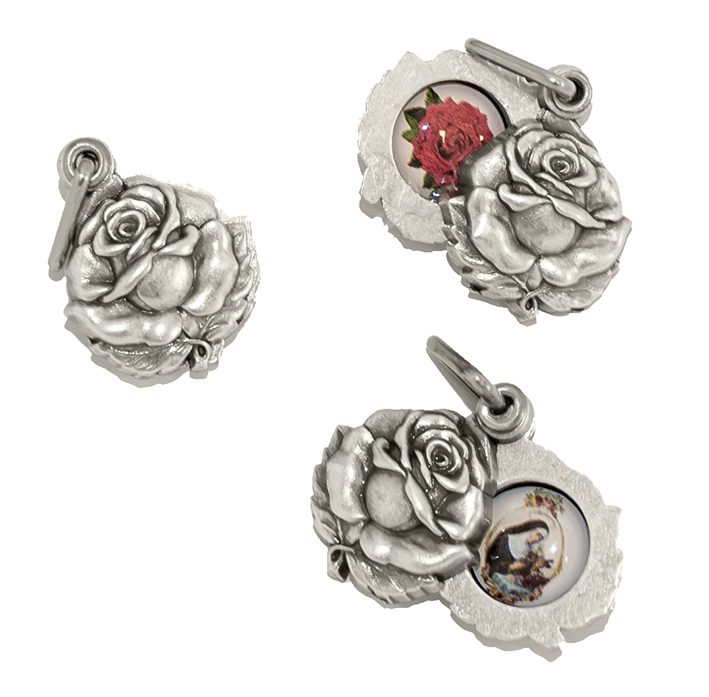 Medaille Hl Rita - Metall/Rose (Ø15mm)