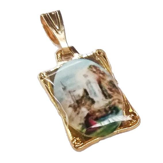 Medaille Lourdes Madonna - Metall/vergoldet (10x15mm)