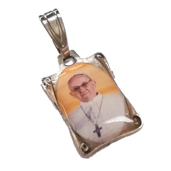 Medaille Paus Franciscus - metaal (10x15mm)