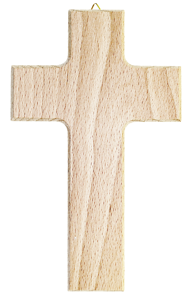 Kruisbeeld hout/beuk - effen (90x150mm)