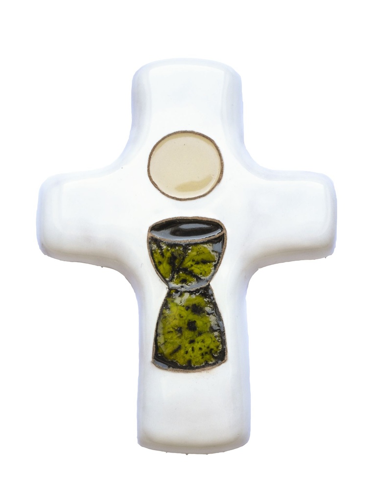 Cross ceramic - Calice/hostie - darkgreen special (85x115mm)