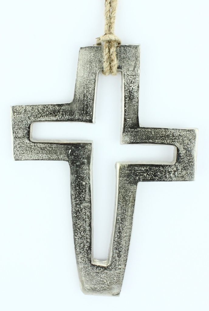 Croix murale métal - découpé/moderne (130x190mm)