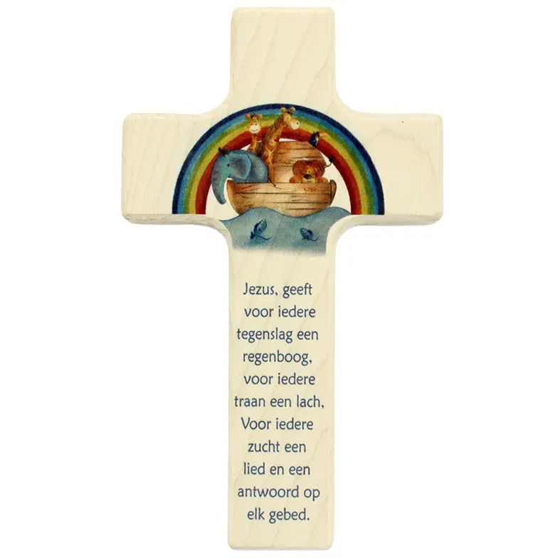 Kinderkruis hout - 'Jezus geeft voor...' (90x150mm)