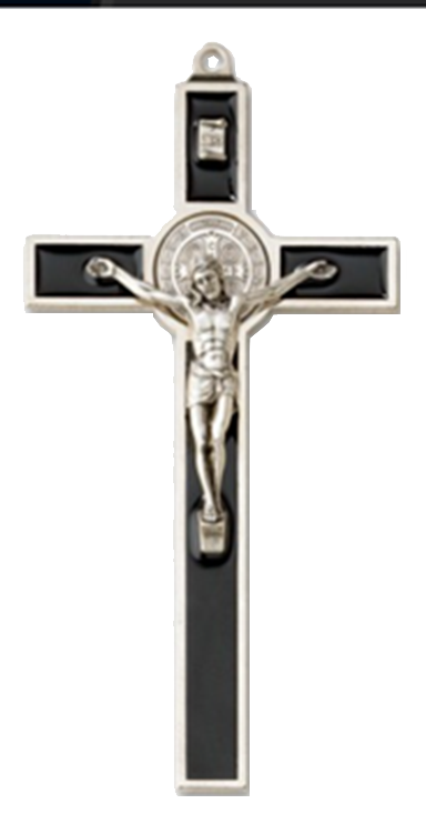 Cross St Benedict - metal/resine/brown (70x125mm)