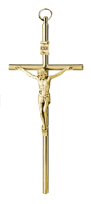 Croix murale doré - Christ/argenté (45x100mm)