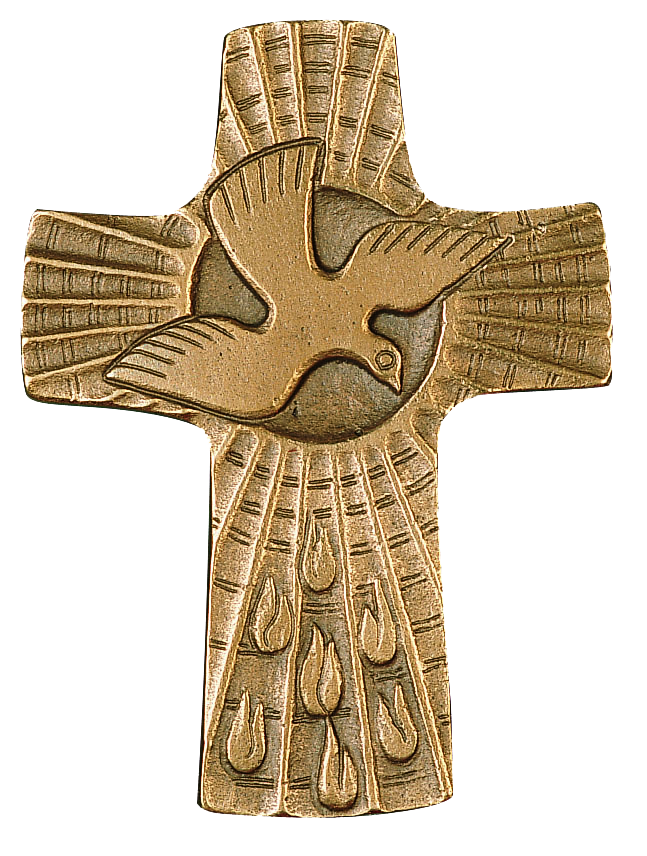 Croix murale bronze/MRL - 'St Esprit' (70x90mm)