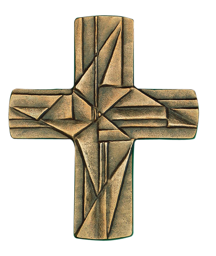 Croix murale bronze/MRL - 'Ornements' (80x95mm)