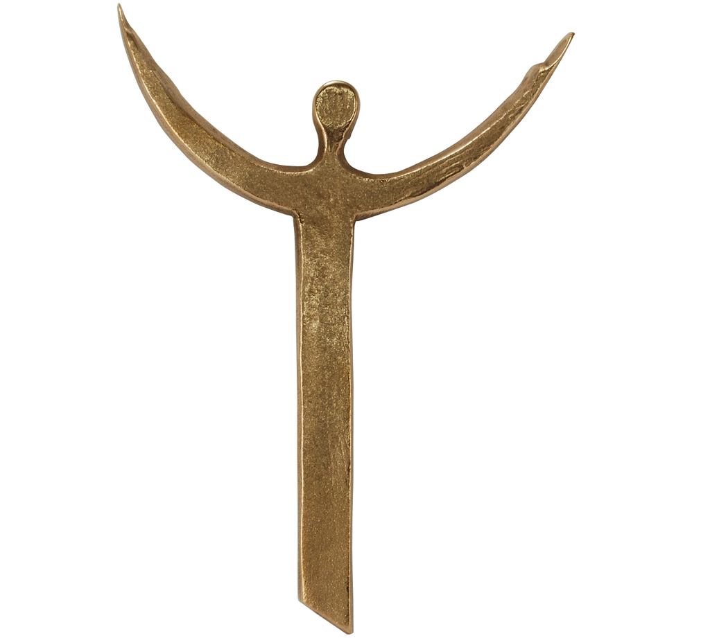 Croix murale bronze/MRL - 'Résurrection' (100x145mm)