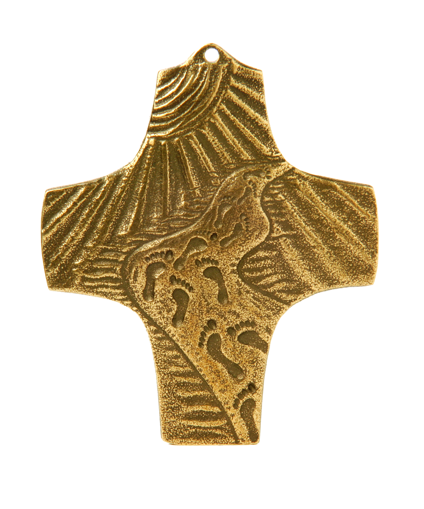 Kreuz Spuren im Sand