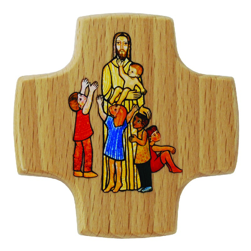 Kreuz Jesus der Kinderfreund (85x85mm)