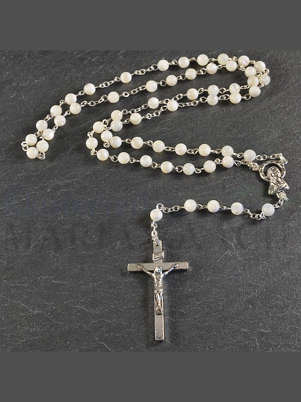 Taschenrosenkranz, Echtes Perlmutt, Alpaca