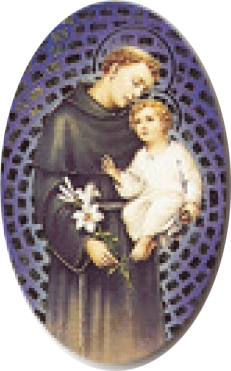 Pillendoos St Antonius - ovaal/moza‹k