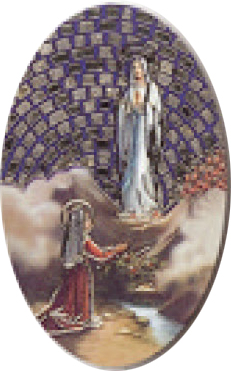 Pillendoos Lourdes - ovaal/moza‹k