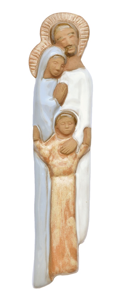 Wanddeco keramiek H Familie/lichtblauw - 5x20cm