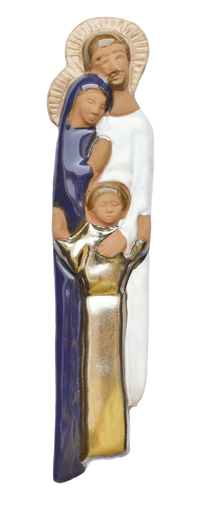 Wanddeco keramiek H Familie/donkerblauw - 5x20cm