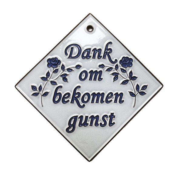 Tegel Dank om bekomen gunst - 12x12cm