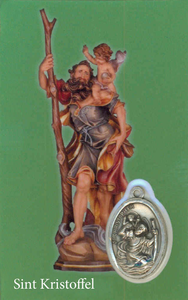 Gebedskaartje/medaille - St Kristoffel NL (55x85mm)