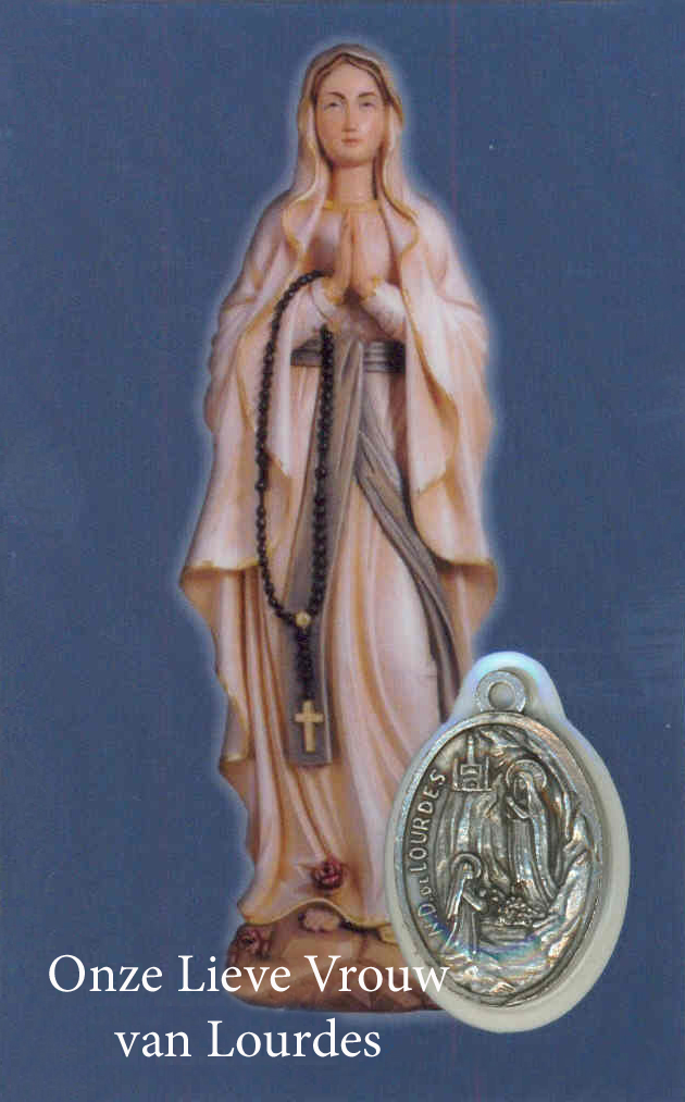Gebedskaartje/medaille - OLV Lourdes NL (55x85mm)