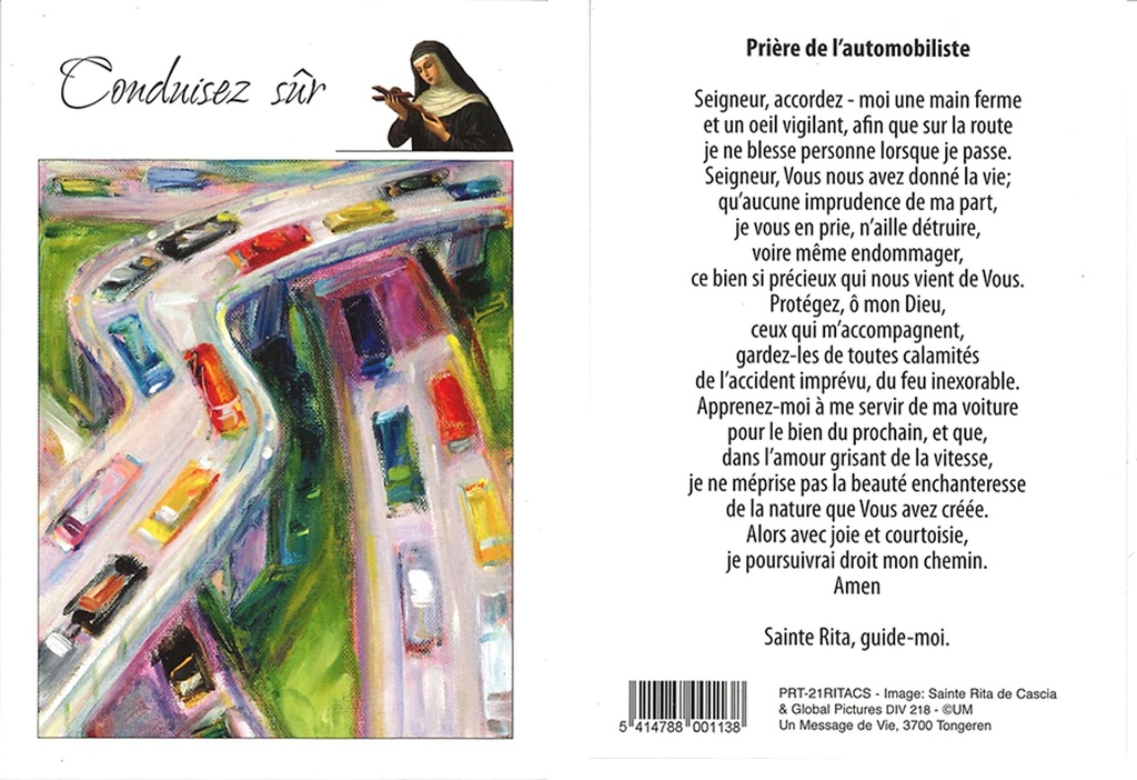 Prentje Ste Rita - Conduisez sûr (70x100m)