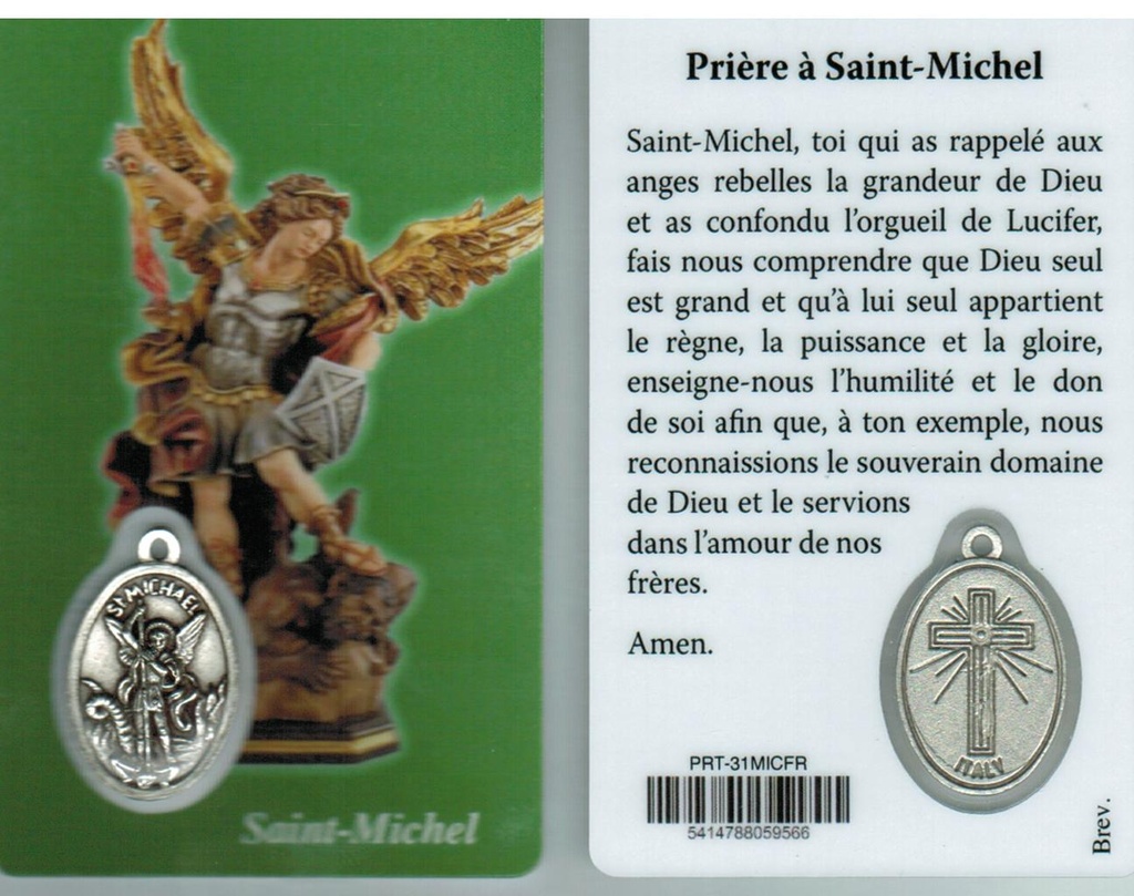 Gebedskaartje/medaille - St Michel FR (55x85mm)