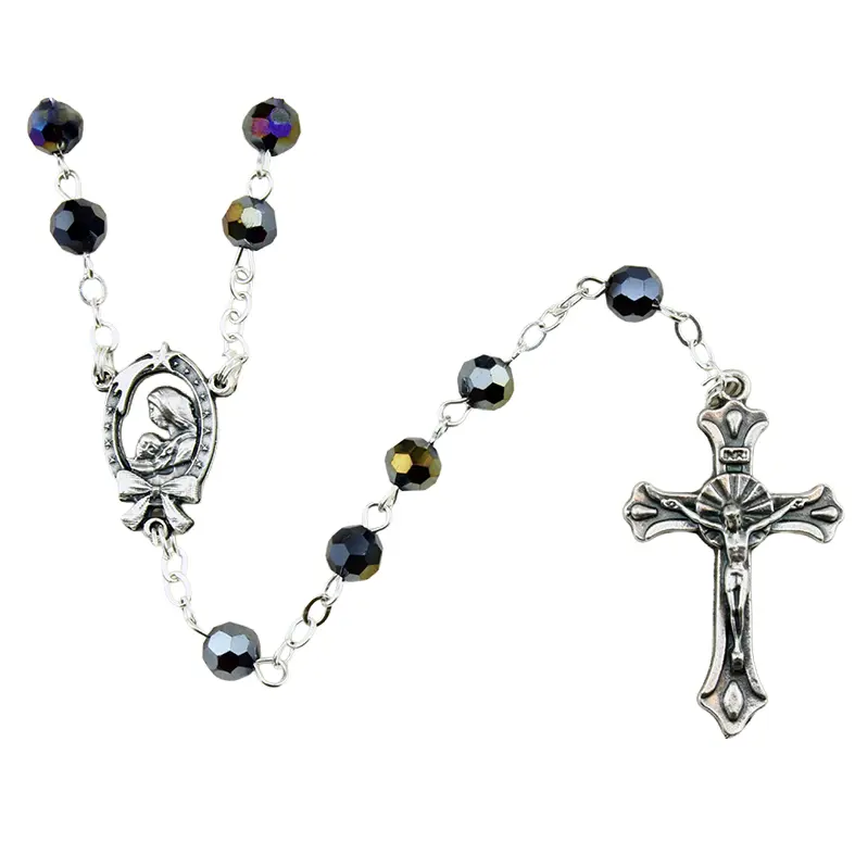 Rozenkrans - immitatie kristalparels/ketting - scarabee (⌀ 6mm)