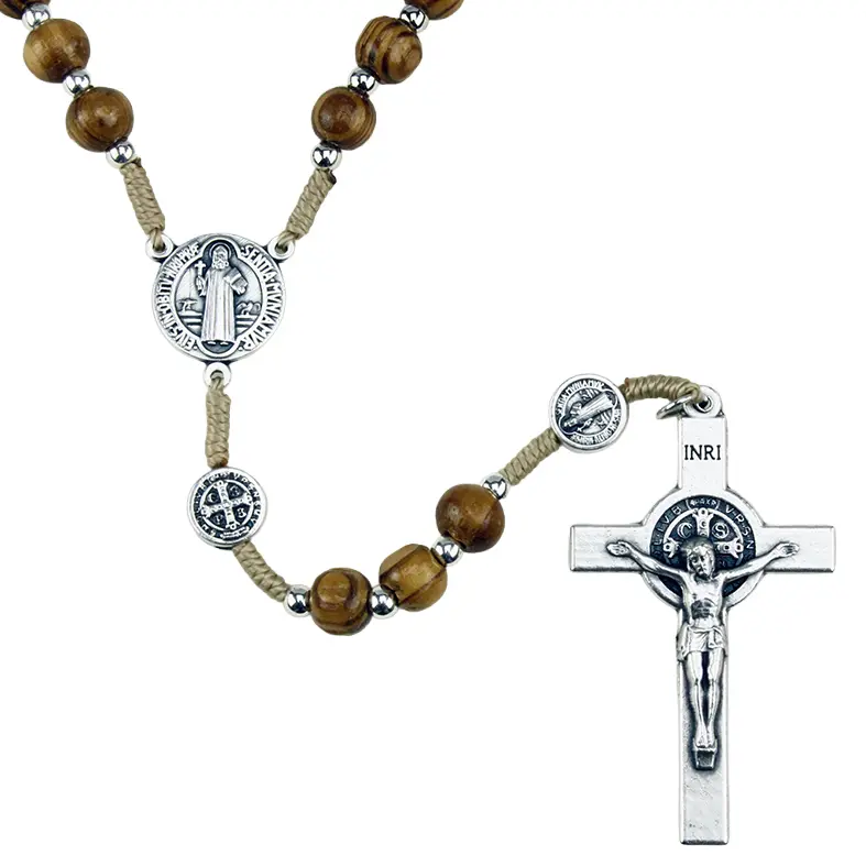 Chapelet St Benoit - bois d'olivier/corde › 6mm