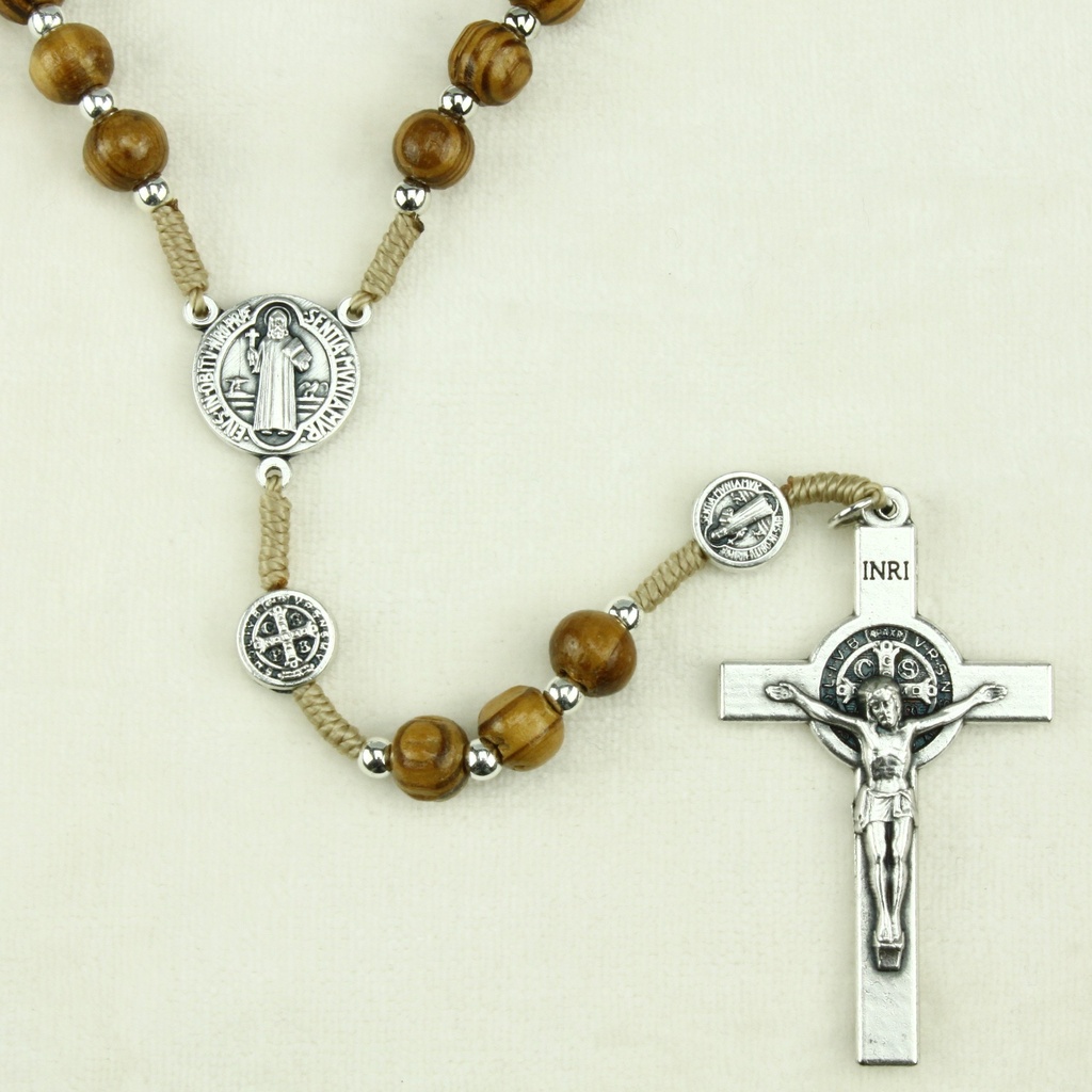 Chapelet St Benoit - bois d'olivier/corde › 6mm
