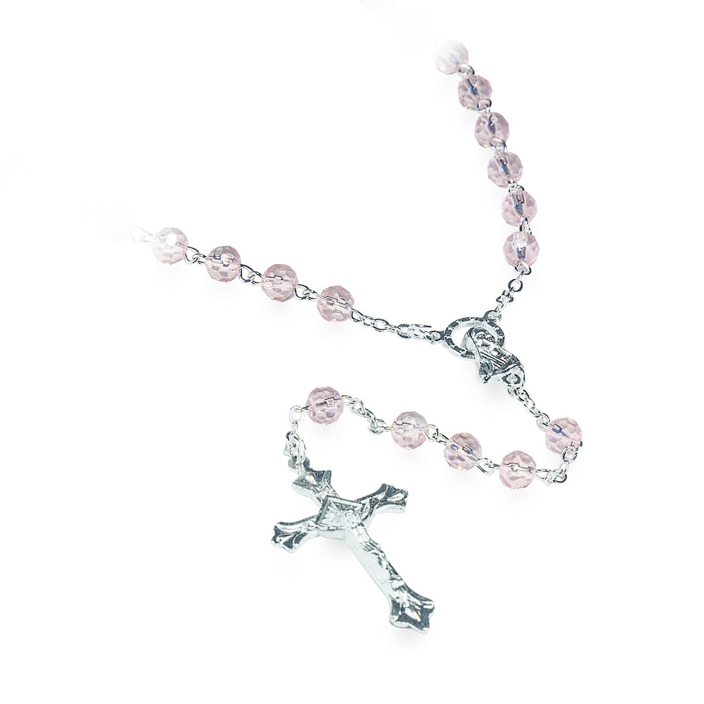 Rozenkrans van uw maand 'Oktober' - im.cristal/tourmaliet roze (⌀ 6mm)