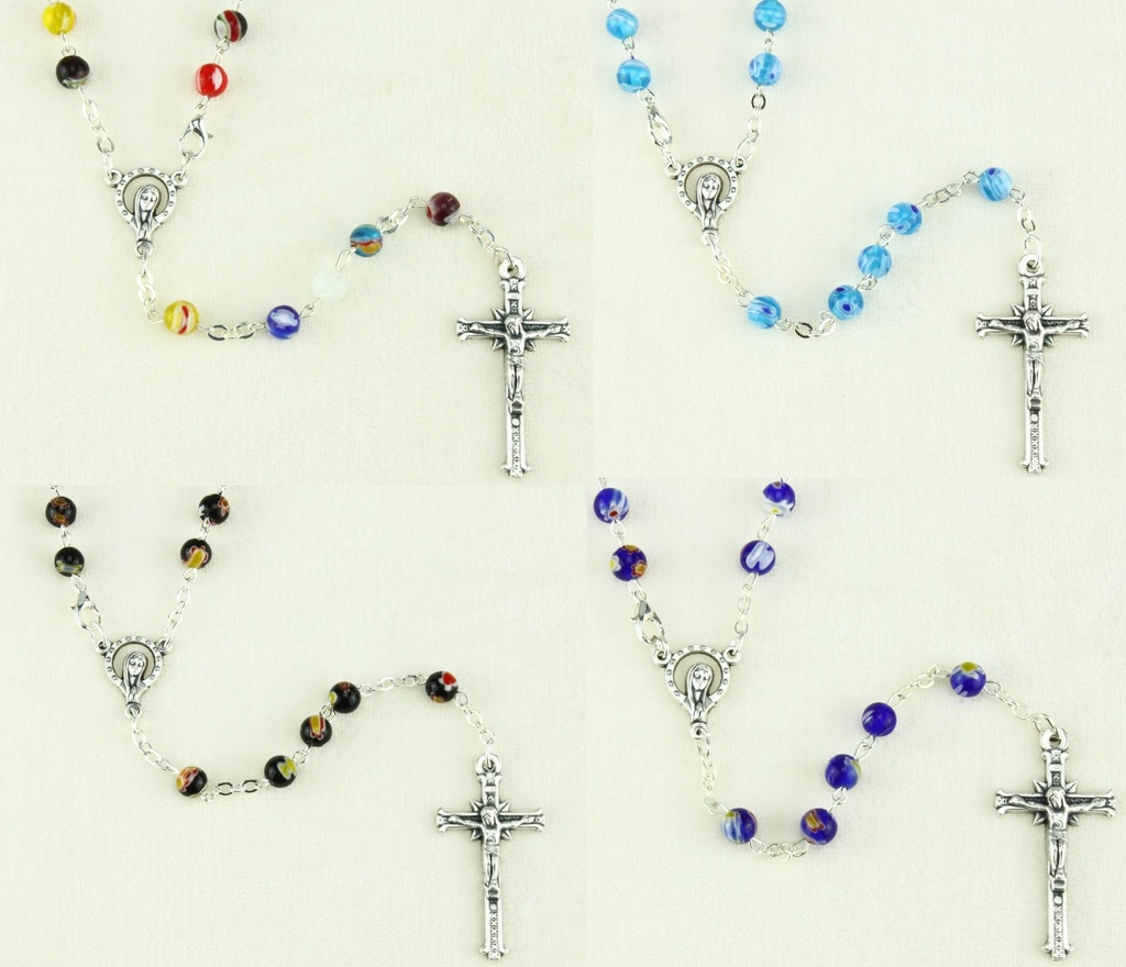 Chapelet Verre Murano - assorti (⌀6mm)