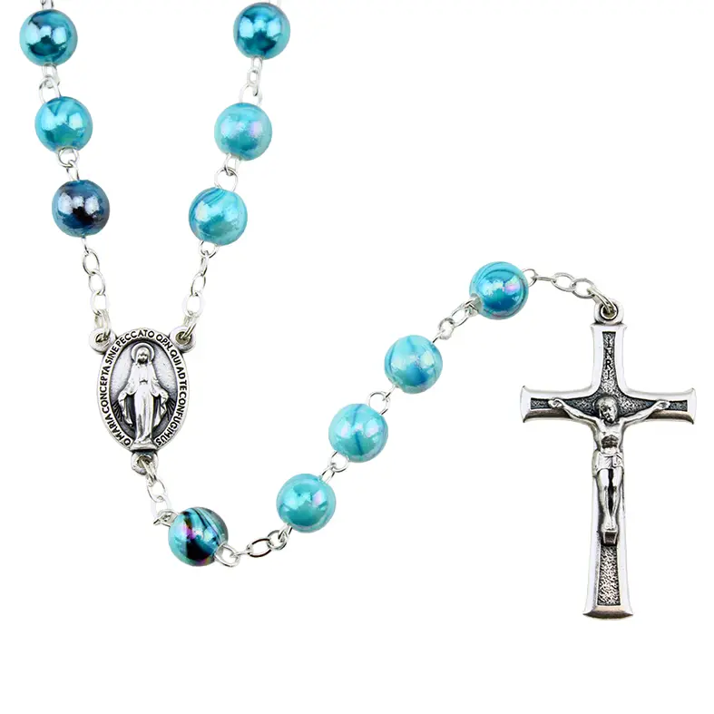 Rozenkrans - pareleffect - blauw ( ⌀ 8mm)