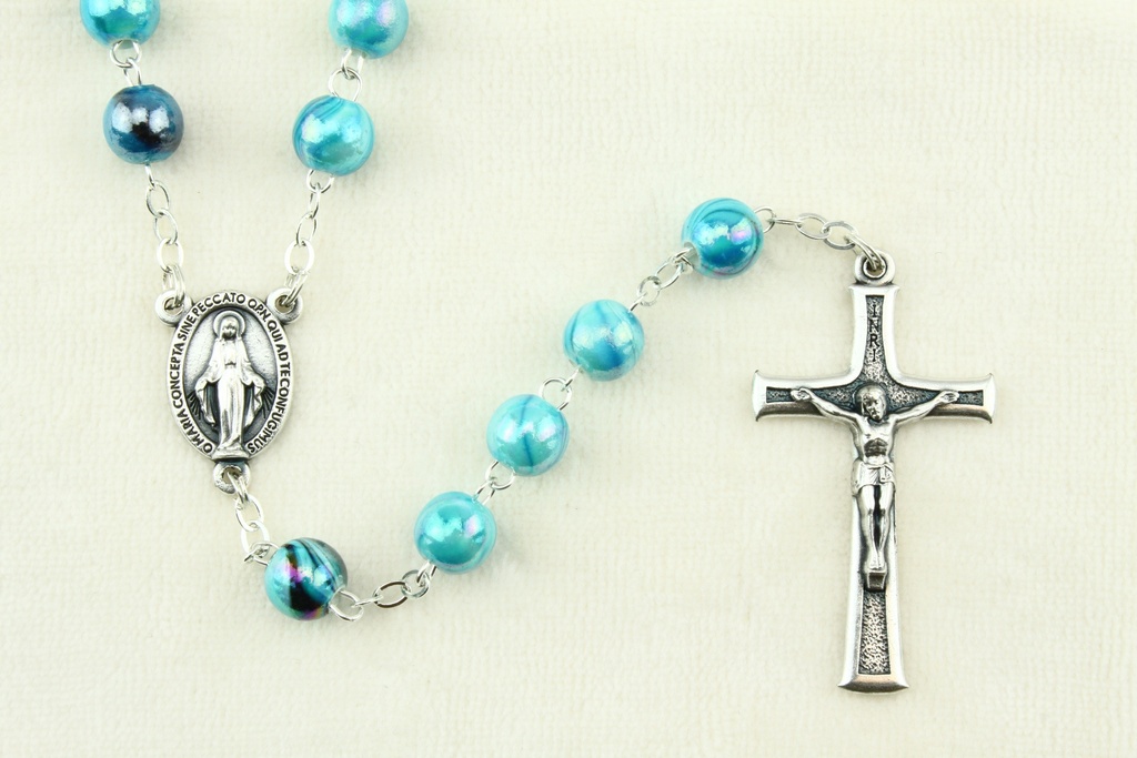 Rozenkrans - pareleffect - blauw ( ⌀ 8mm)