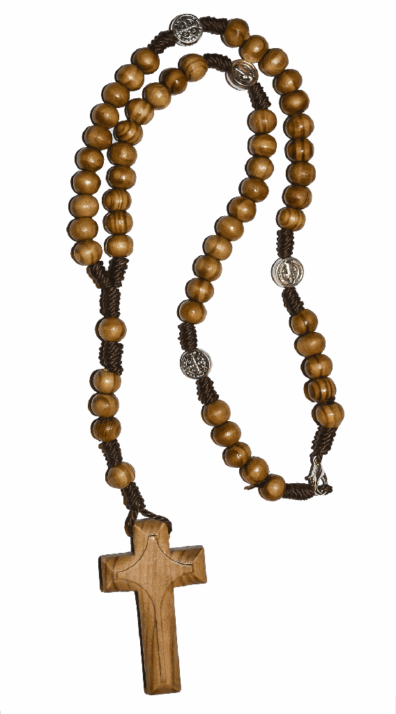 Chapelet - graines en bois d'olivier/corde - › 8mm